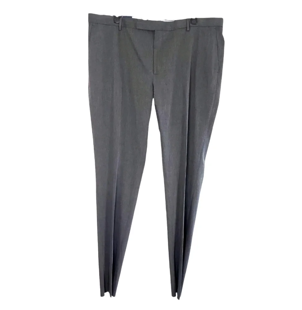 Polo Ralph Lauren Men Pants Size 37 Charcoal Gray Suit Trousers Unhemmed New